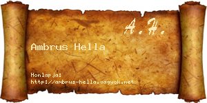 Ambrus Hella névjegykártya